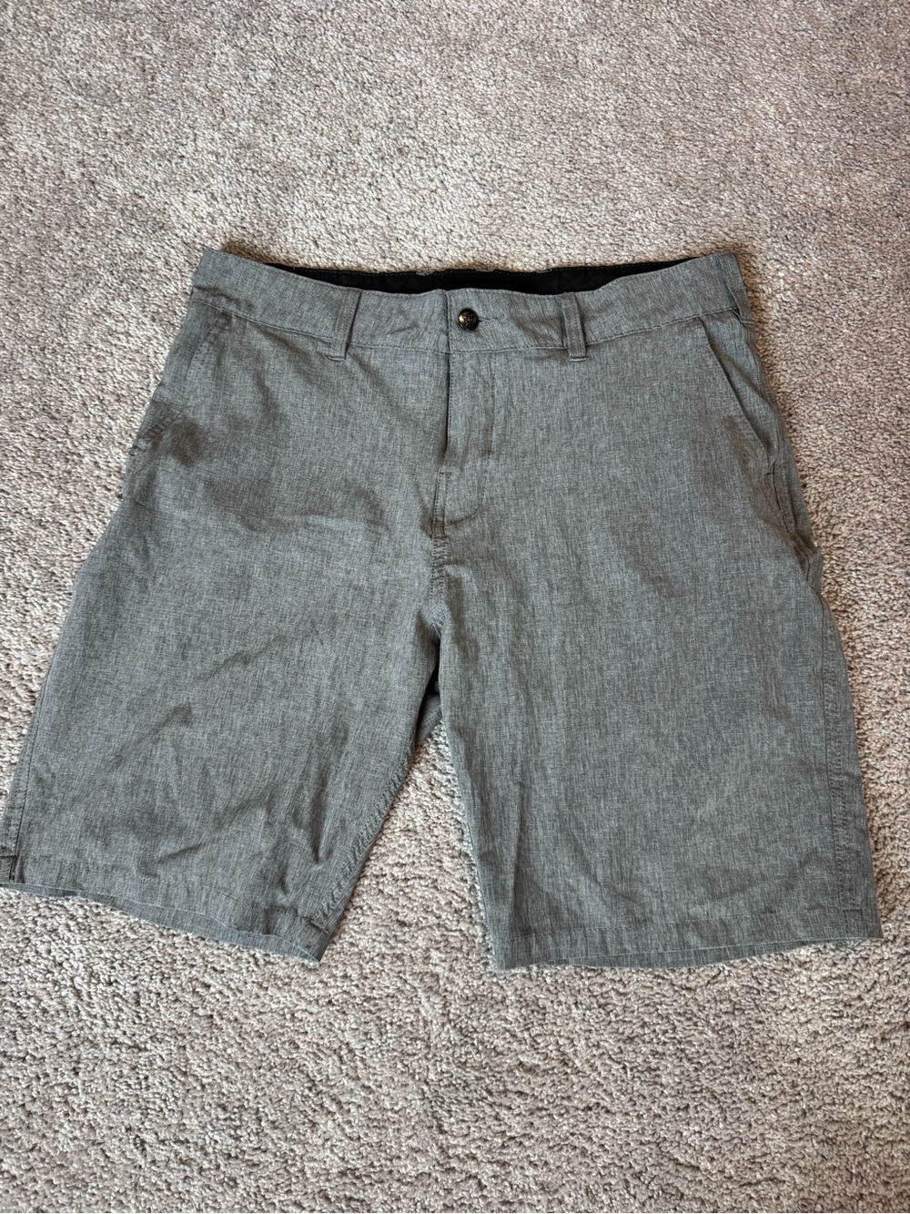 TRUNKS Men's Flat-Front Gray Performance Shorts